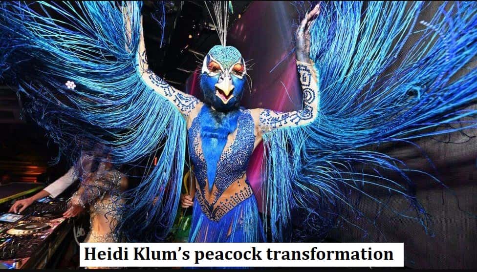 Heidi Klum’s peacock transformation